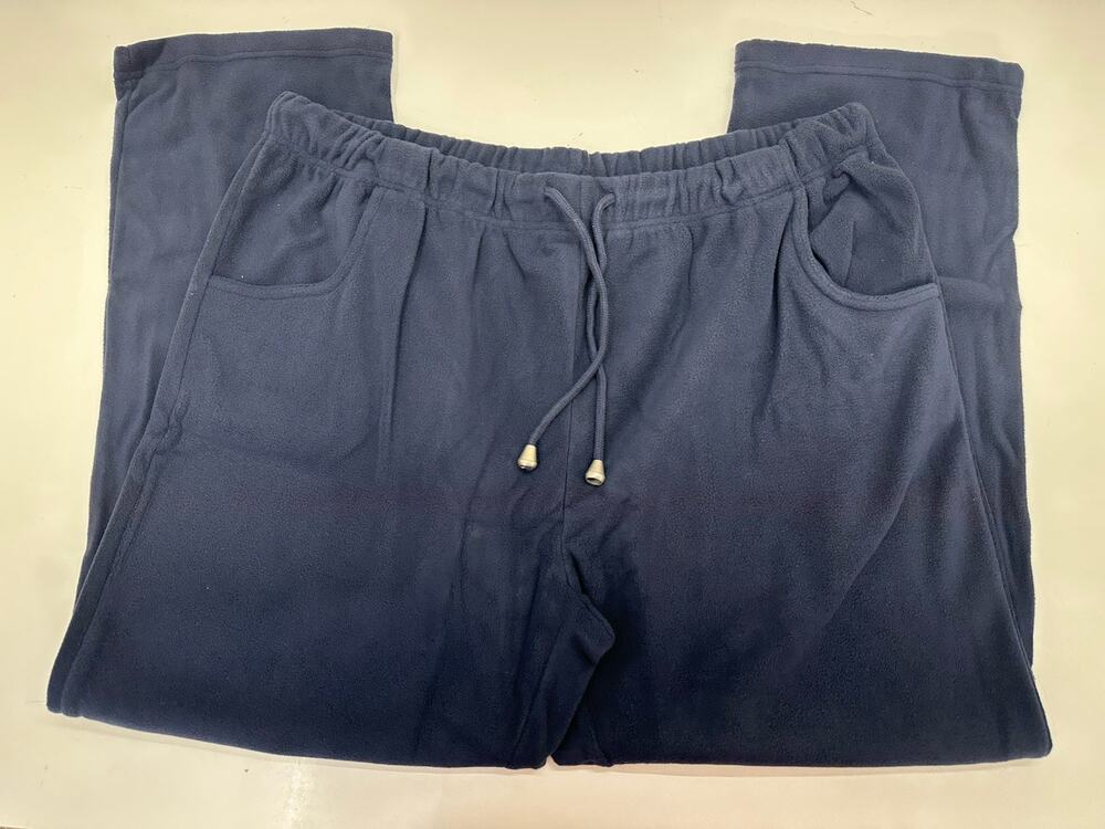 Damart Womens Trouser Pants Plus Size 18/20 Navy Blue Micro Fleece NWTs